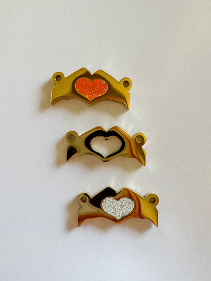 Heart Hands Connector 316L PVD Stainless Steel