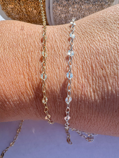 Sunburst Cable Chain | 14K Gold Filled or .925 Sterling Silver | Permanent Jewelry Chain