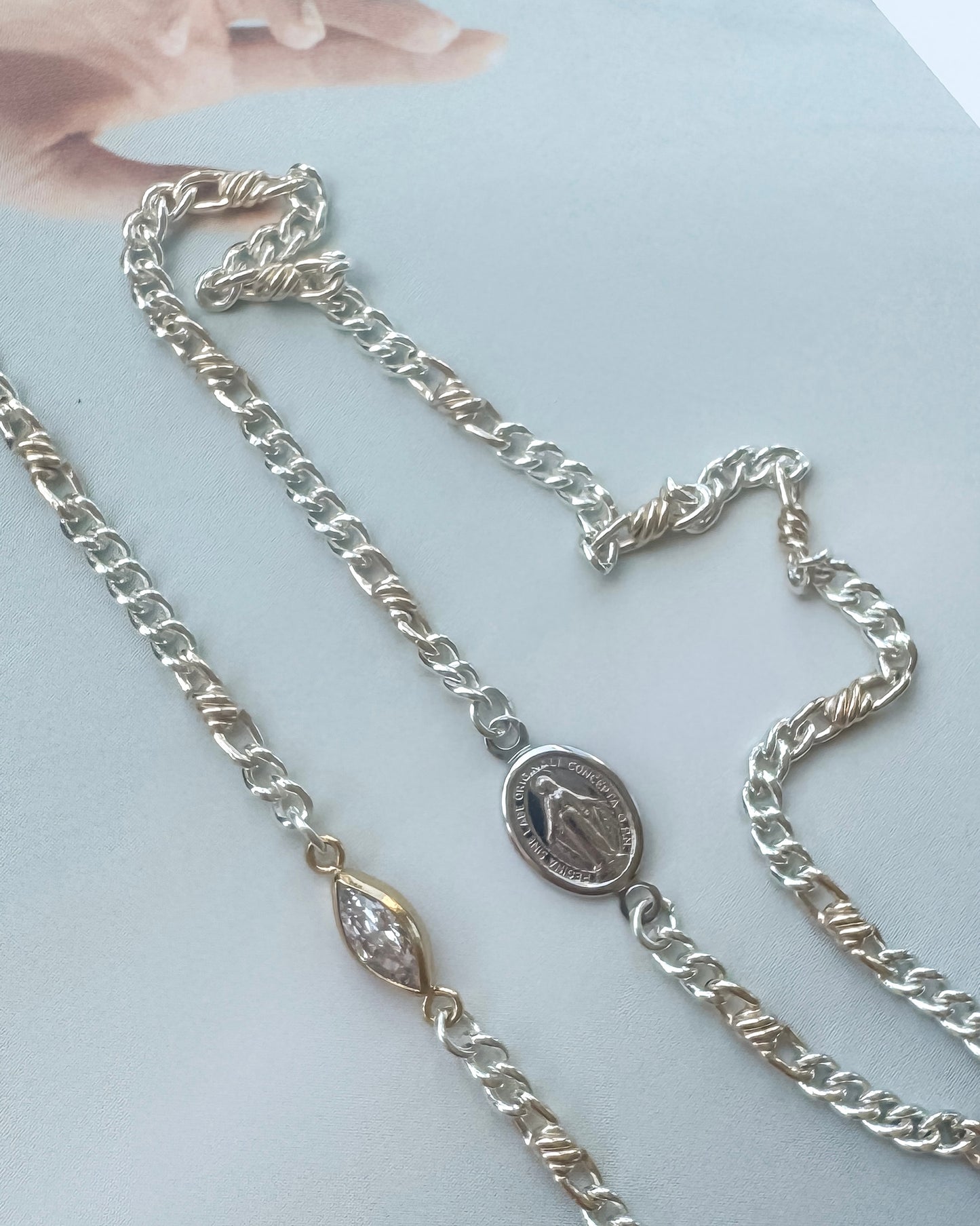Mixed Metal Papillon Knot Chain