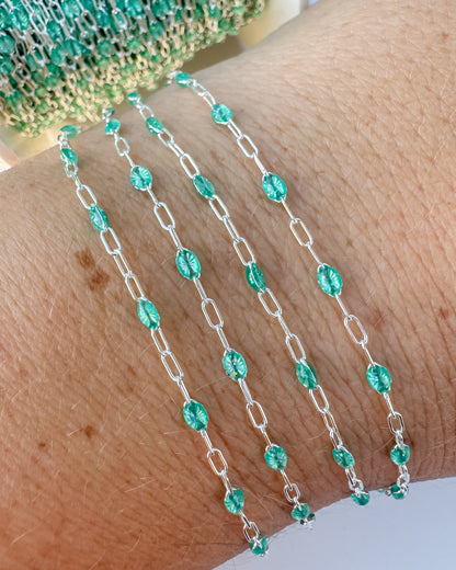 “Minted” Aura Italian Enamel Chain - C116