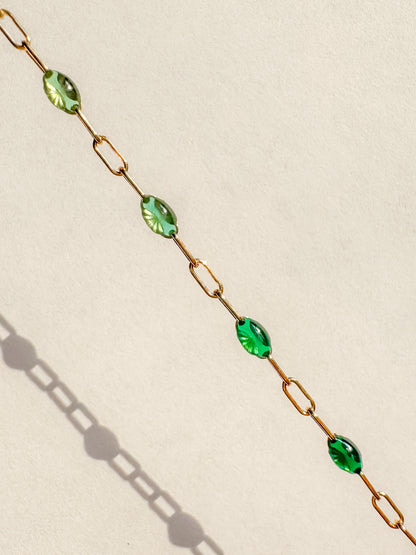 Emerald City Ombre Italian Enamel Paperclip Chain