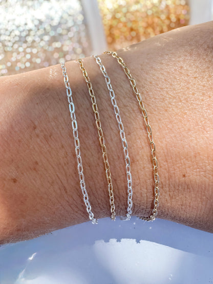 Sparkle Oval Cable Permanent Jewelry Chain by the foot