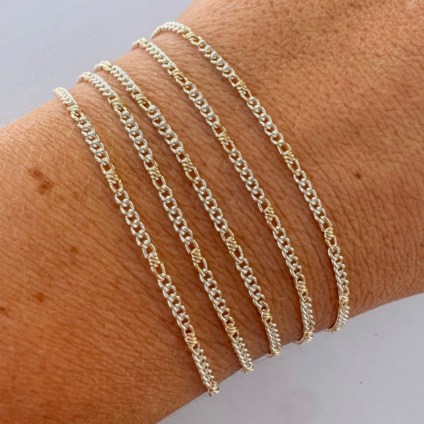 Mixed Metal Papillon Knot Chain