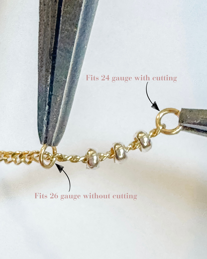 14k Gold Filled & .925 Sterling Silver Mixed Metal Tri Bead Satellite Curb Permanent Jewelry Chain