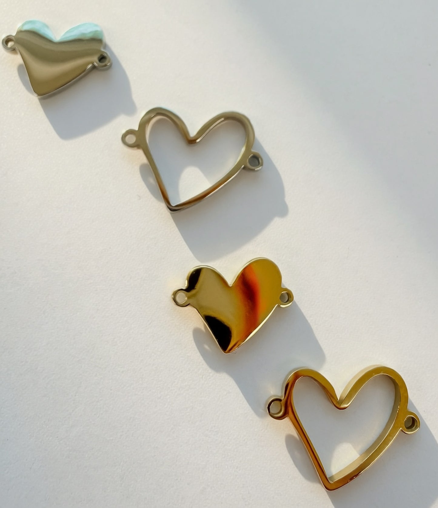 Heart Connector | 14K Gold PVD Plated Stainless or Stainless Steel | Mix & Match Permanent Jewelry Connector