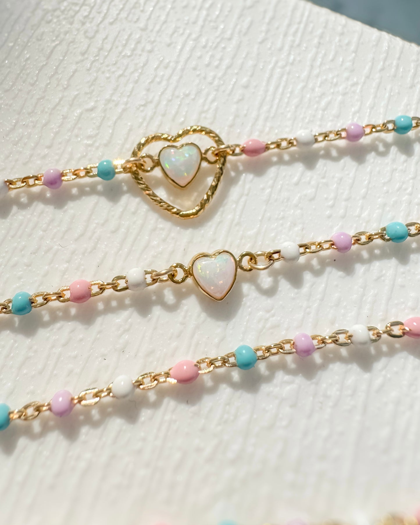 Cotton Candy Italian Enamel Chain | 14K Gold Filled or Sterling Silver | Permanent Jewelry Chain