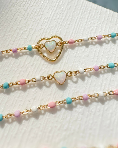 Cotton Candy Italian Enamel Chain | 14K Gold Filled or Sterling Silver | Permanent Jewelry Chain