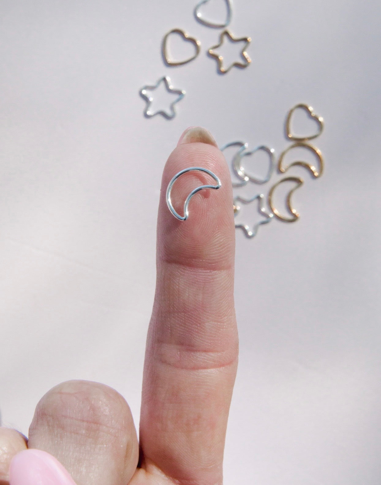 Moon Jump Ring Connectors Permanent Jewelry (Set of 2)