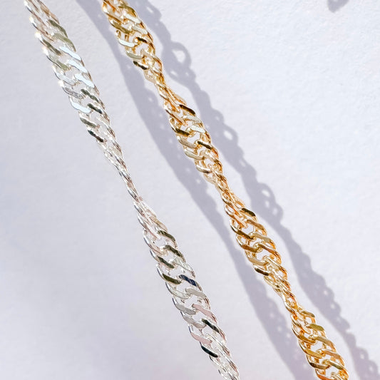 Herringbone Singapore Permanent Jewelry Chain