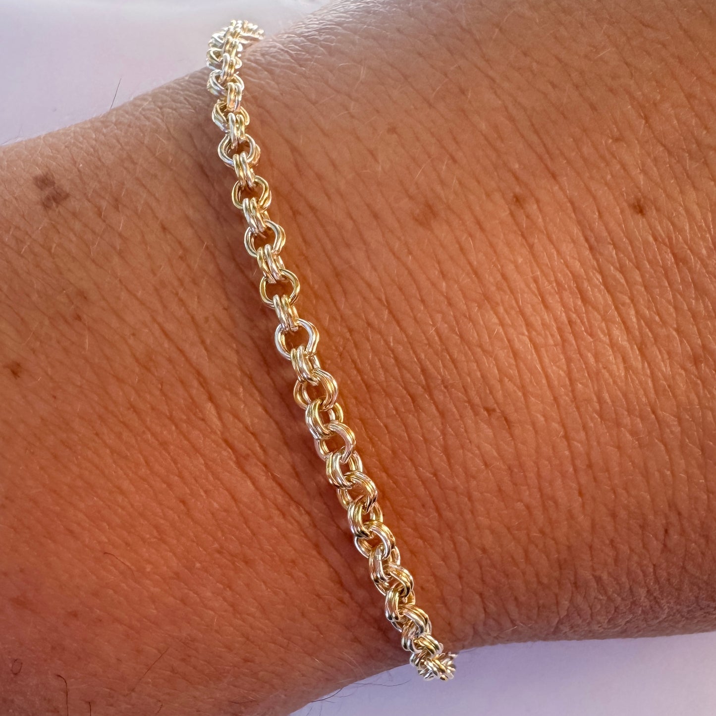 14k Gold Filled & .925 Sterling Silver Mixed Metal Double Cable Chain