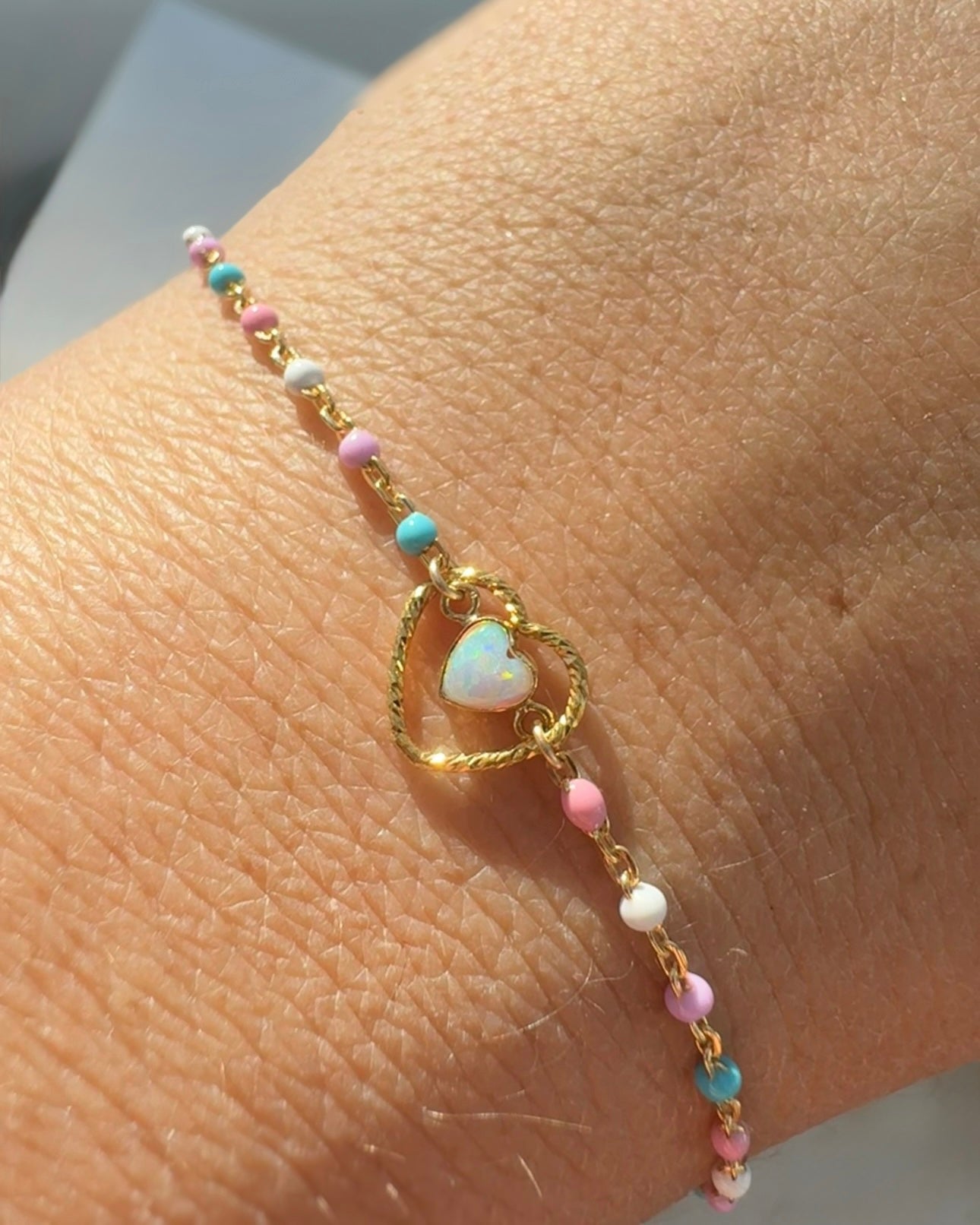 Cotton Candy Italian Enamel Chain | 14K Gold Filled or Sterling Silver | Permanent Jewelry Chain