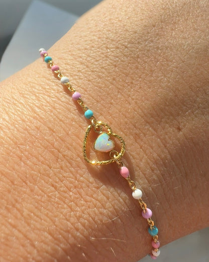Cotton Candy Italian Enamel Chain | 14K Gold Filled or Sterling Silver | Permanent Jewelry Chain