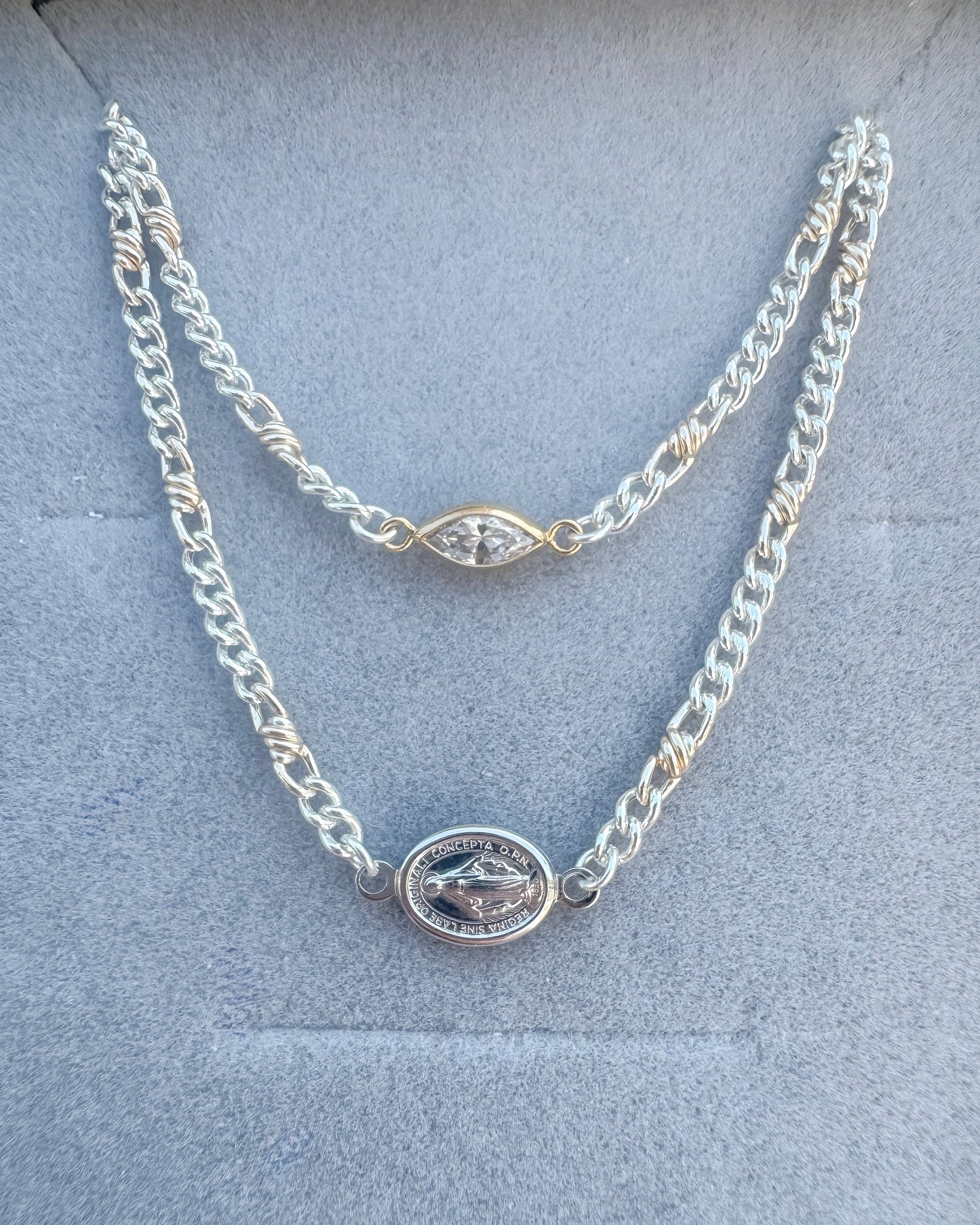 Mixed Metal Papillon Knot Chain