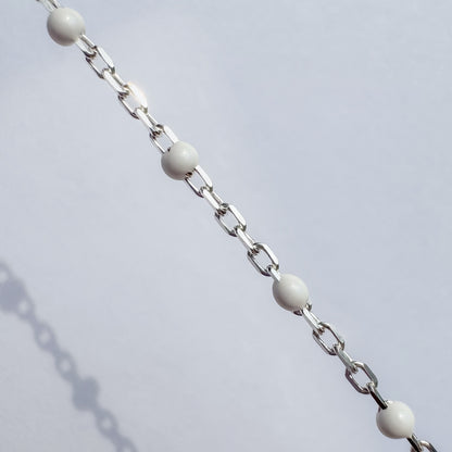 14k Gold Filled or .925 Sterling Silver “Vanilla Glow” White Enamel Permanent Jewelry Chain