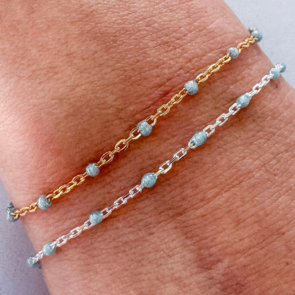 “Blue Jean Baby” Enamel Permanent Jewelry Chain