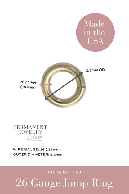 Jump Ring Starter Pack for Permanent Jewelry (22, 24 and 26 gauge)