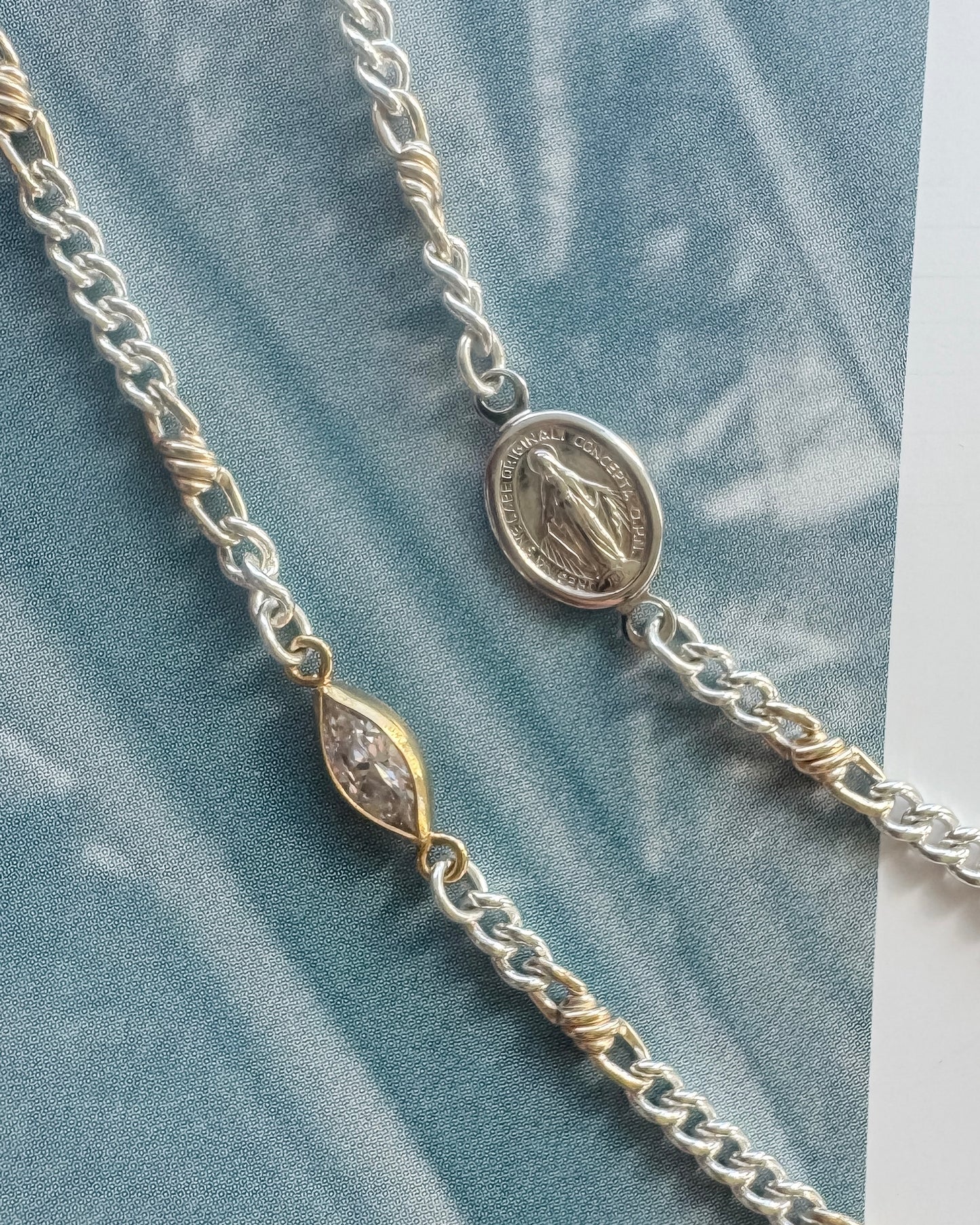 Mixed Metal Papillon Knot Chain