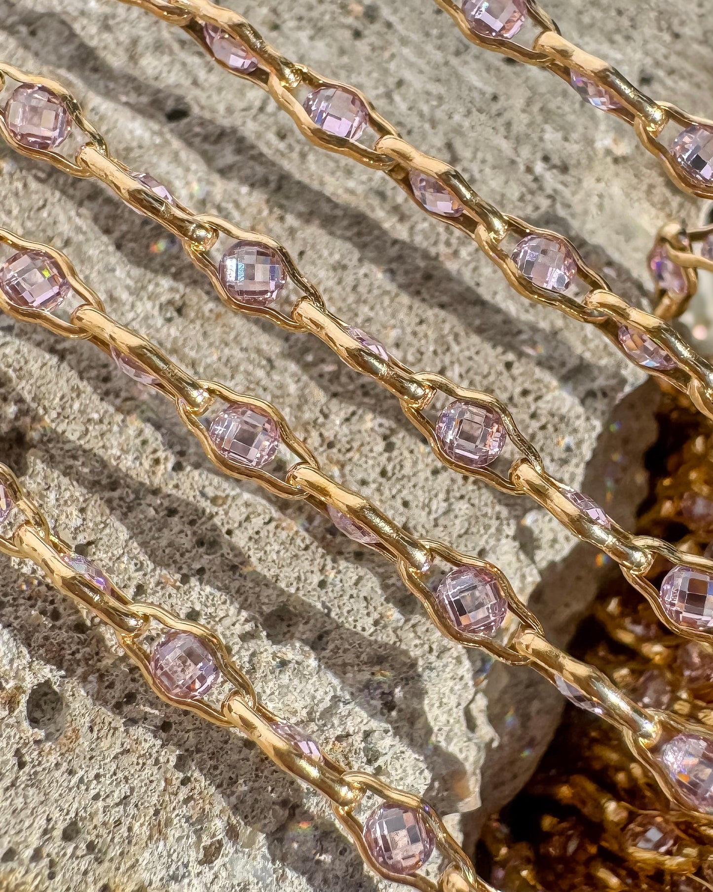 PINK “Luce di Luna” CZ Permanent Jewelry Chain