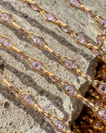 PINK “Luce di Luna” CZ Permanent Jewelry Chain