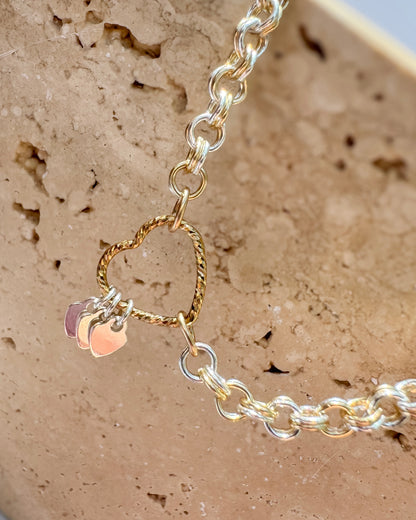 14k Gold Filled & .925 Sterling Silver Mixed Metal Double Cable Chain