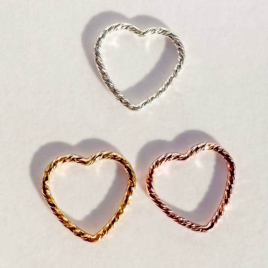 Sparkle Heart Jump Ring Connectors Permanent Jewelry (Set of 2) - 10mm wire heart