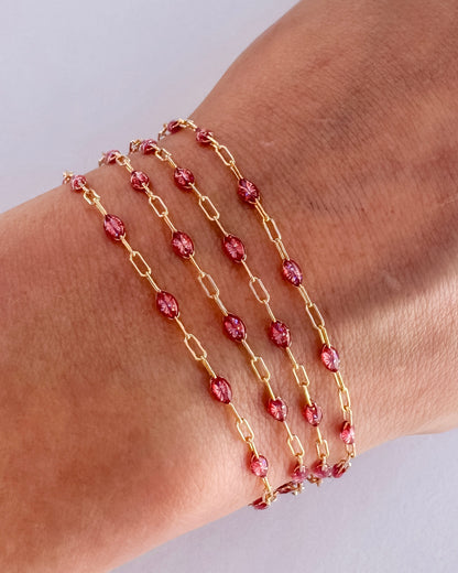 “Rose Prism” Sunburst Paperclip Permanent Jewelry Chain