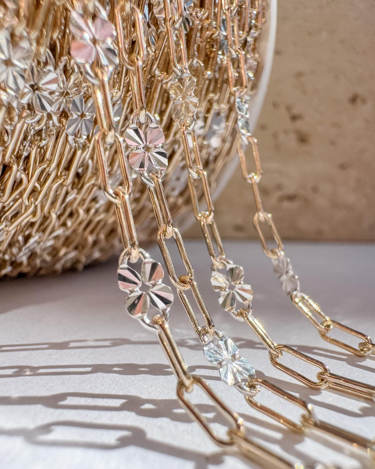 Mixed Metal Flowerburst Chain (C1MX)