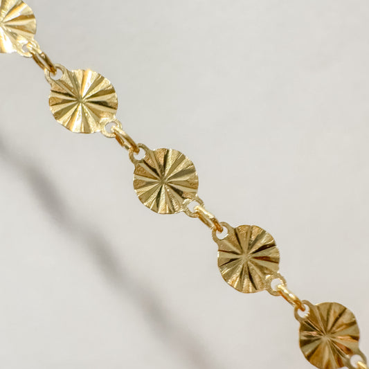 Sunburst Disc Chain | 14K Gold Filled| Permanent Jewelry Chain