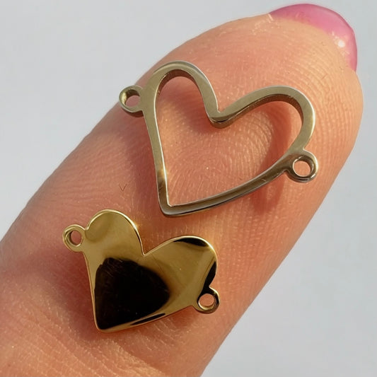 Heart Connector | 14K Gold PVD Plated Stainless or Stainless Steel | Mix & Match Permanent Jewelry Connector