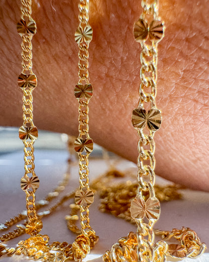 Mini Sunburst Curb Chain (C146)