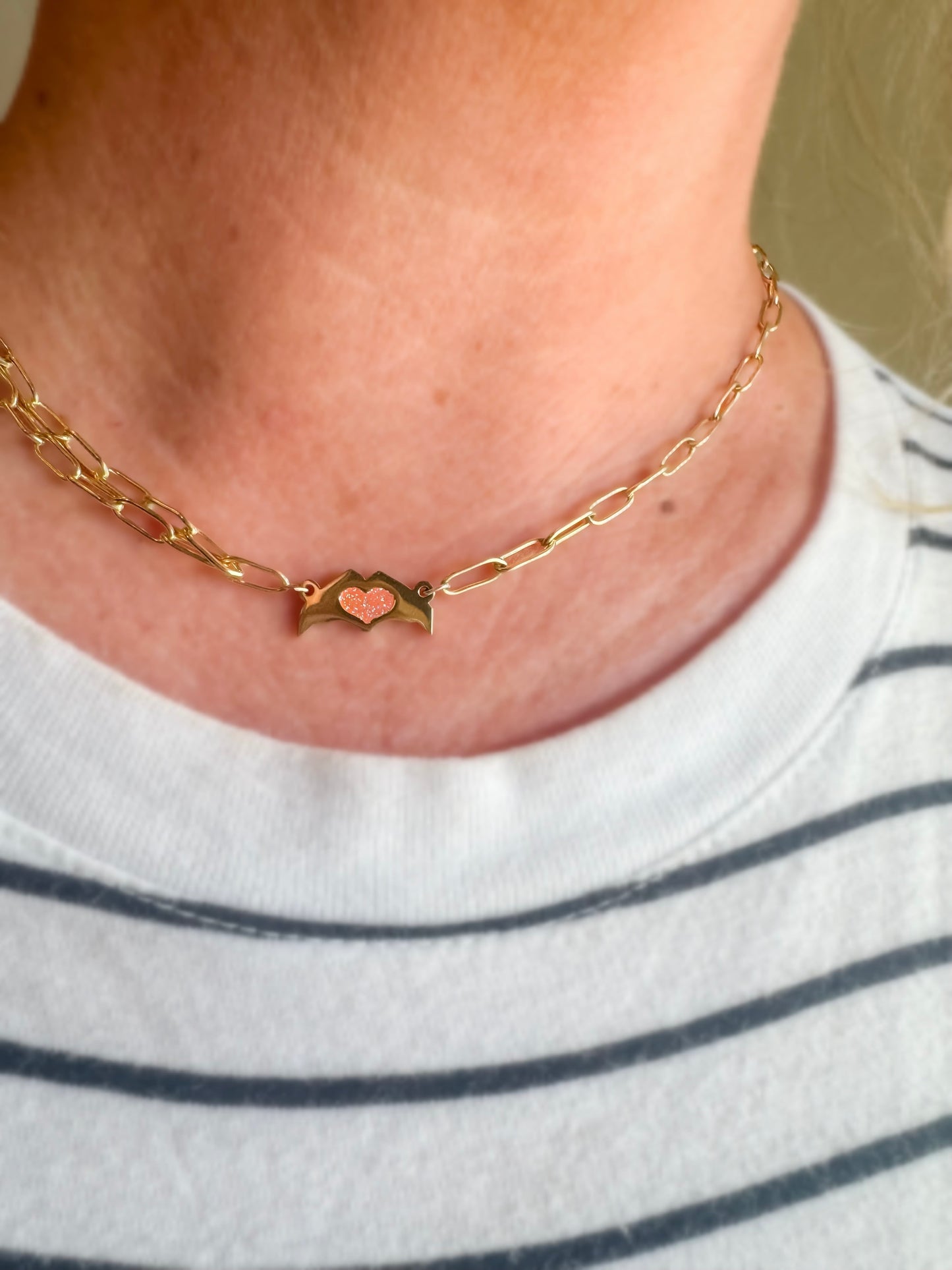 Heart Hands Connector 316L PVD Stainless Steel