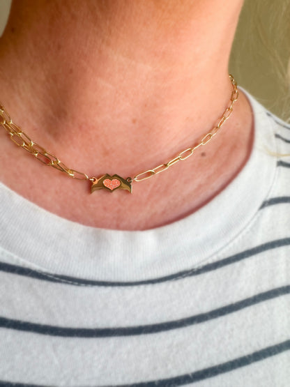 Heart Hands Connector 316L PVD Stainless Steel