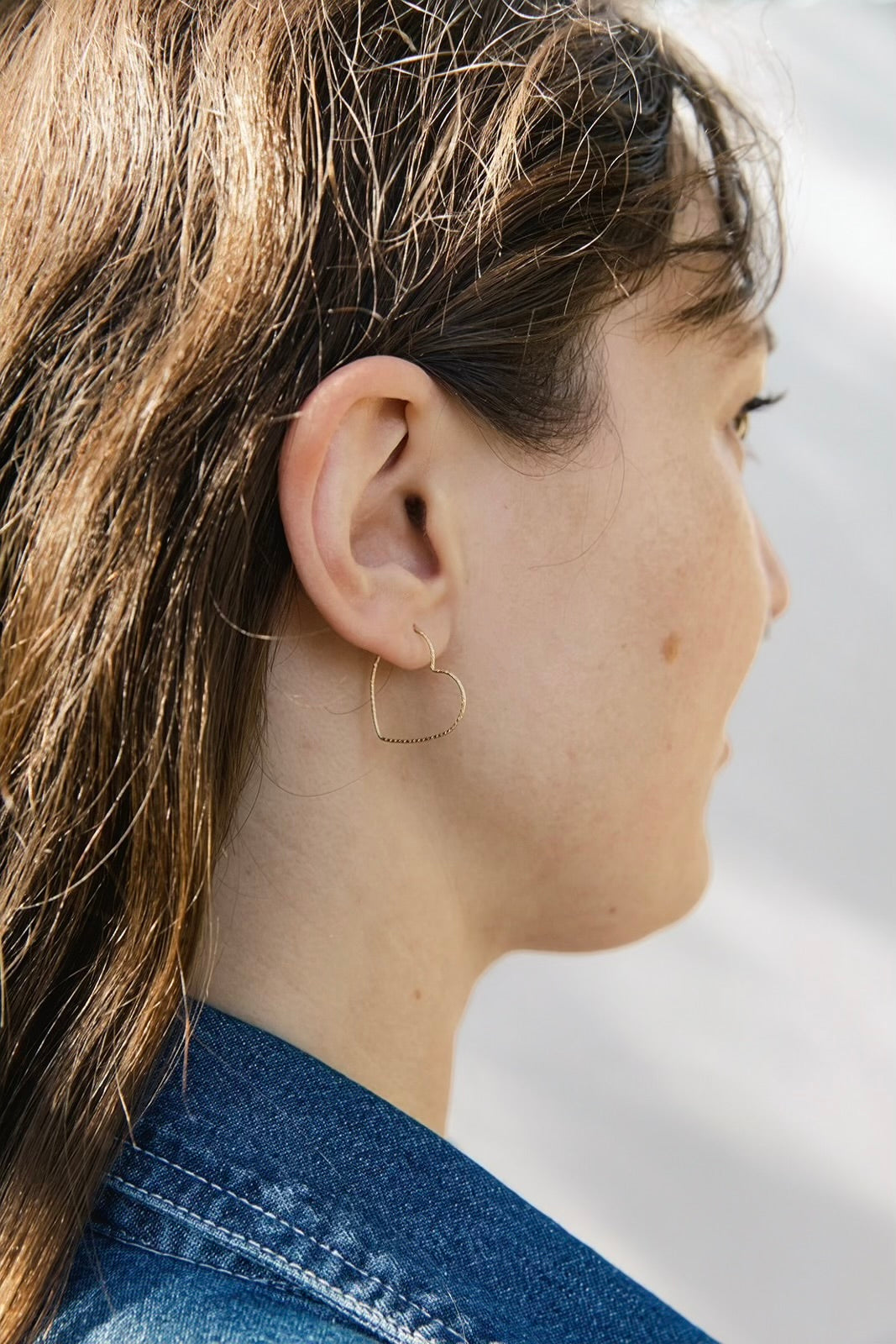 Sparkle Heart Shape Earrings | Gold Filled Heart Hoop Earrings