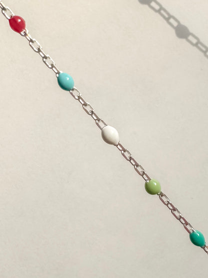 14K Gold Filled or .925 Sterling Silver “Cozy Cabin” Enamel Permanent Jewelry Chain