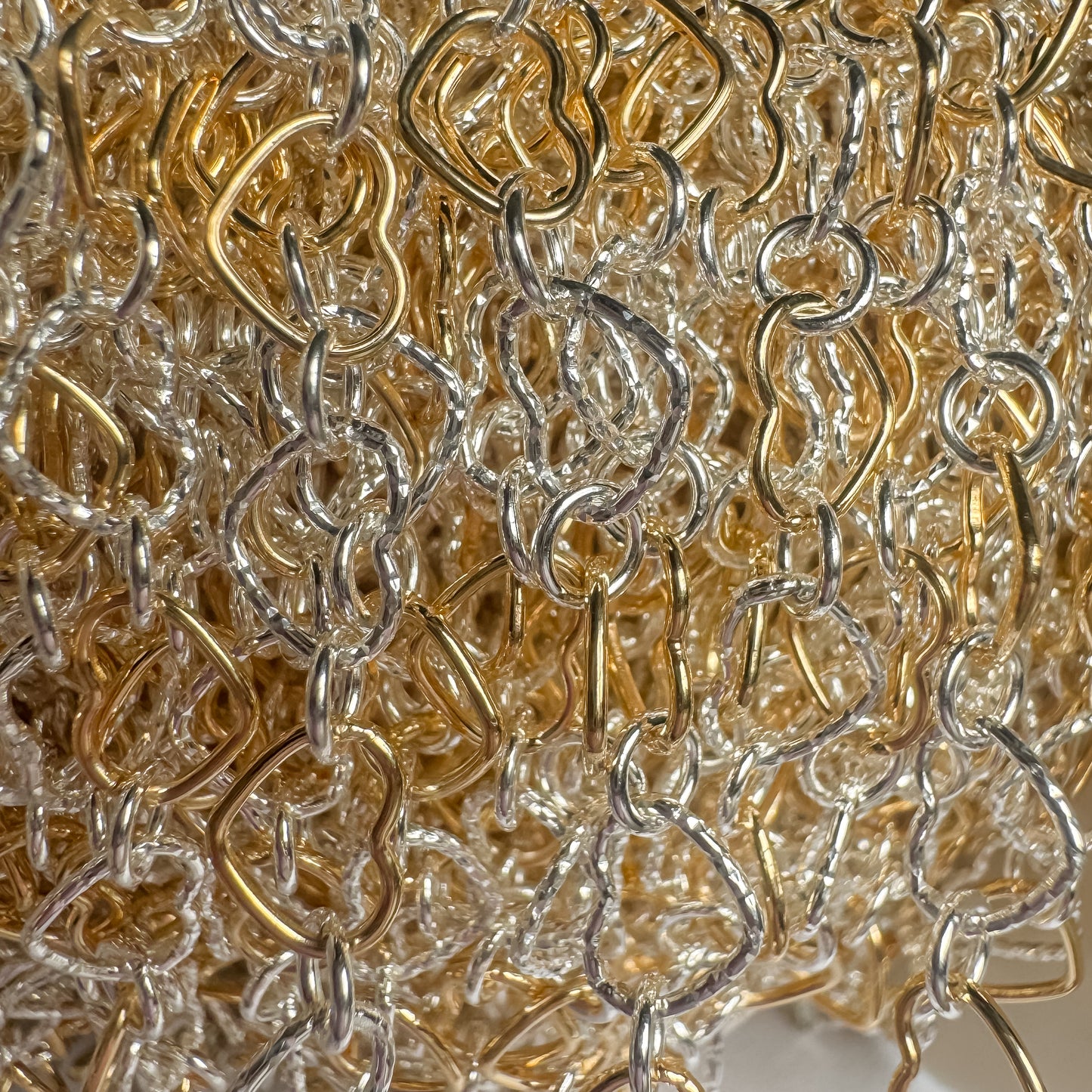 Mixed Metal Heart Chain for Permanent Jewelry