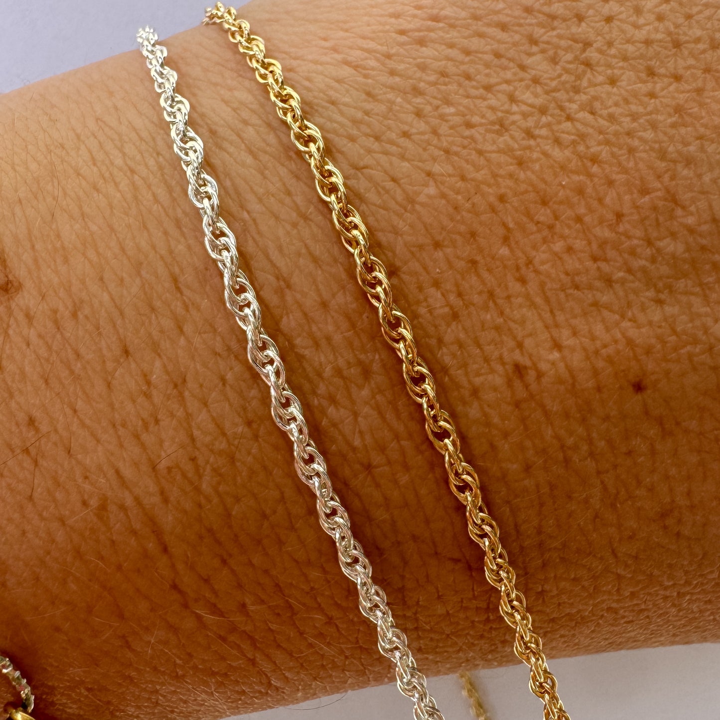 Medium Rope Permanent Jewelry Chain by the foot