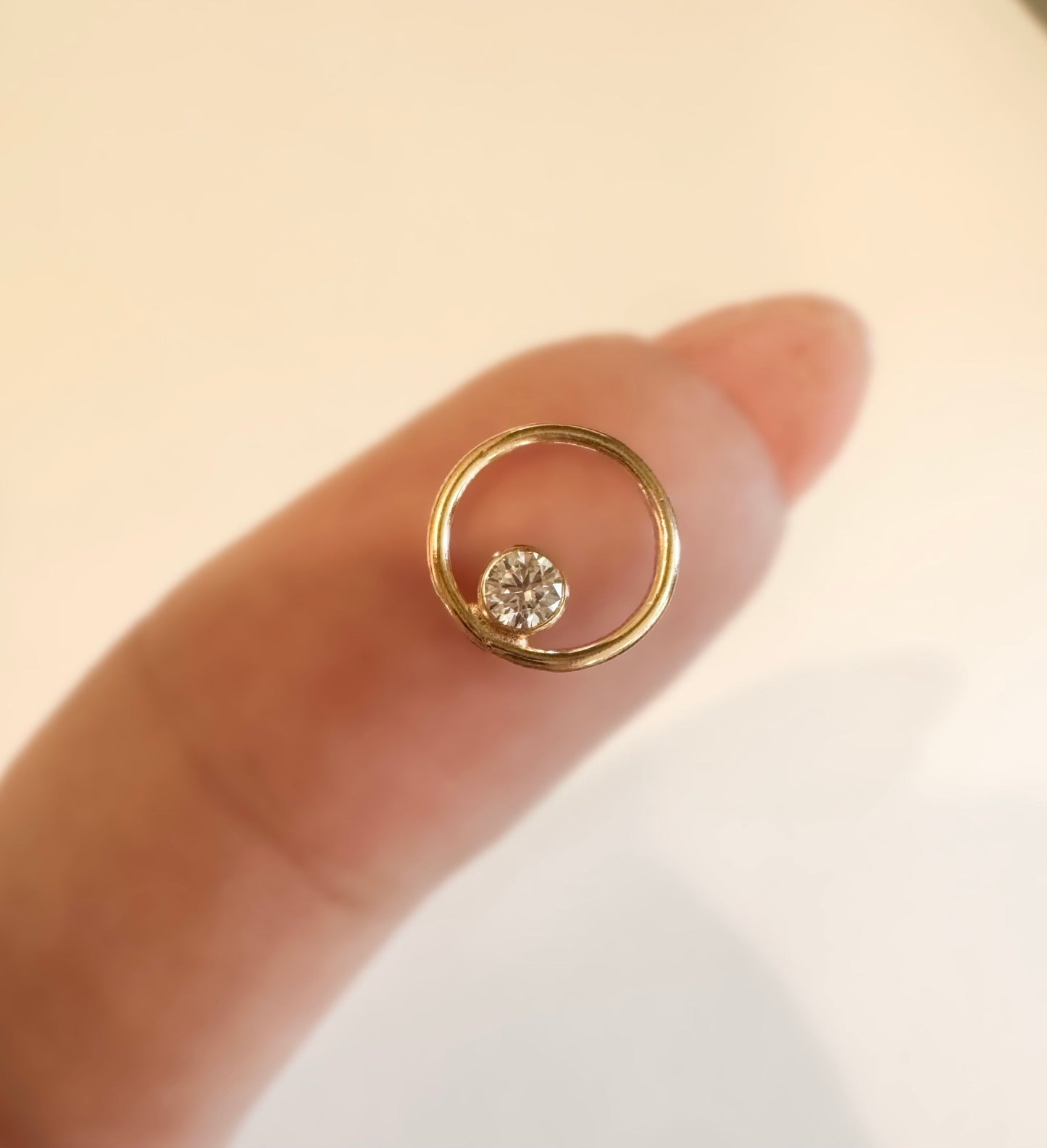 10mm Circle Permanent Jewelry Connector with 3mm CZ – 14K Gold Filled (Set of 4)