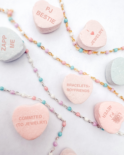 Cotton Candy Italian Enamel Chain | 14K Gold Filled or Sterling Silver | Permanent Jewelry Chain