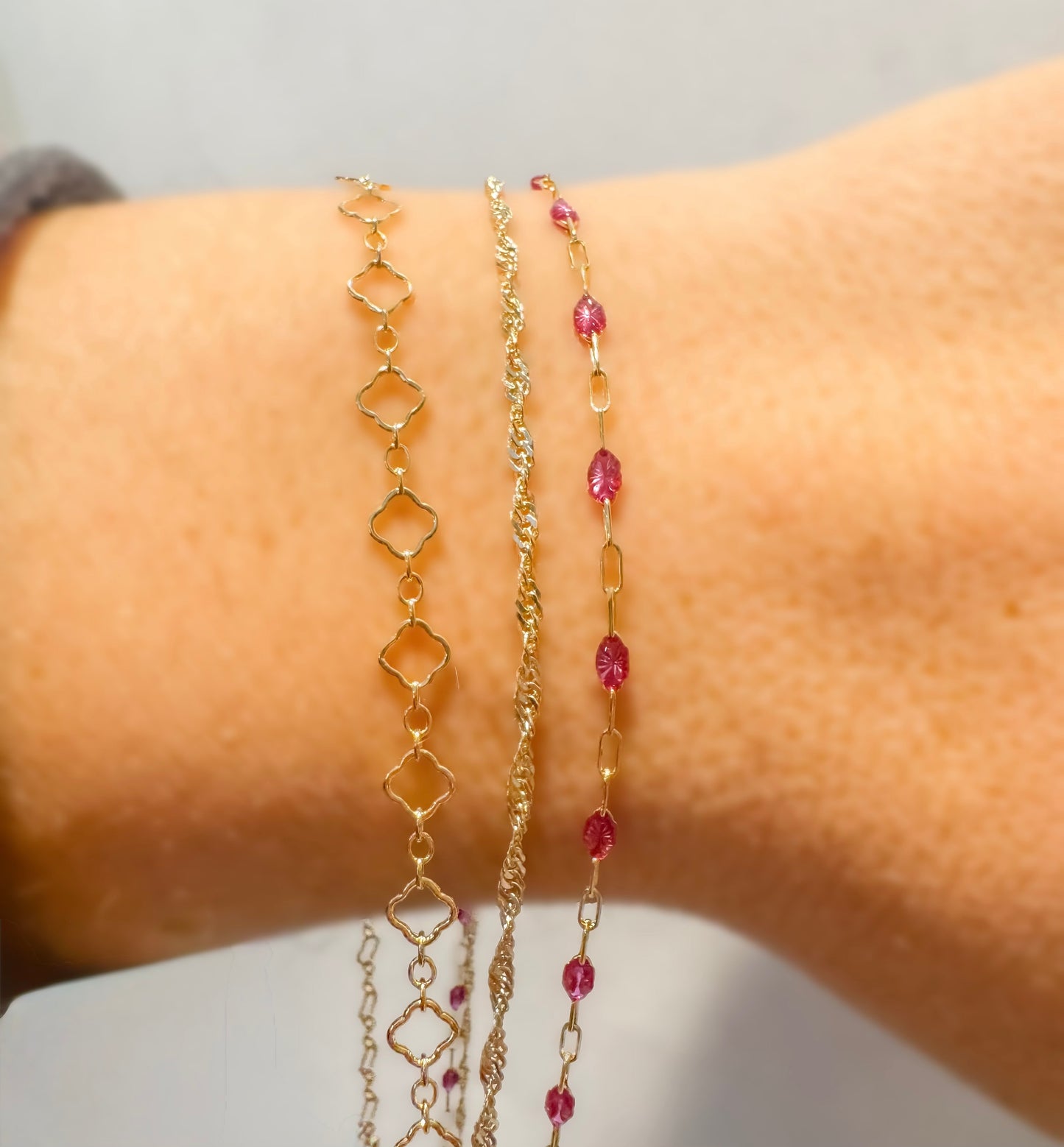 14k Gold Filled Herringbone Singapore Permanent Jewelry Chain