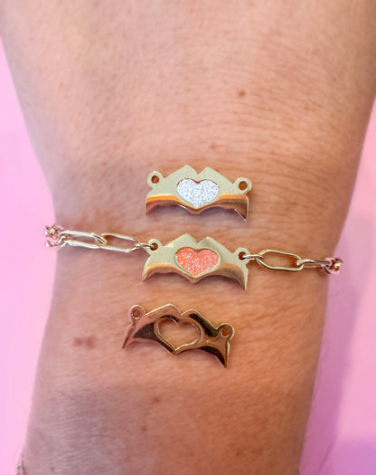 Heart Hands Connector 316L PVD Stainless Steel