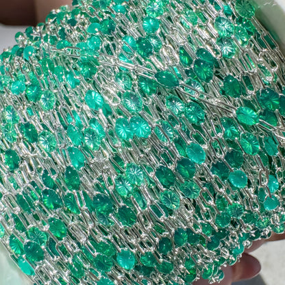 Emerald City Ombre Italian Enamel Paperclip Chain