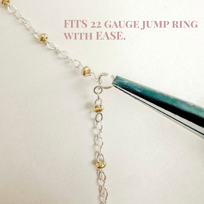 14k Gold Filled & .925 Sterling Silver Mixed Metal Satellite (GF Beads, SS chain) - Fits 22 Gauge Jump Ring