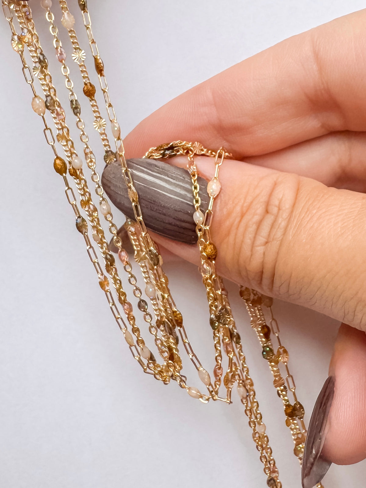 Espresso Martini Paperclip Enamel Chain | Neutrals & Browns - C113GF