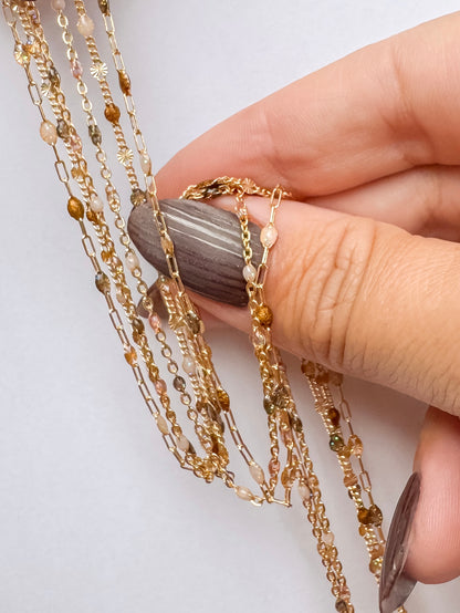 Espresso Martini Paperclip Enamel Chain | Neutrals & Browns - C113GF