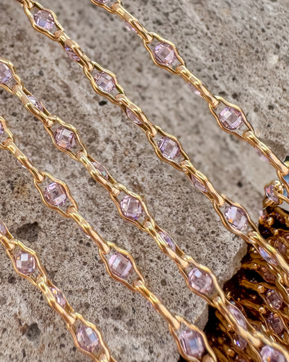 PINK “Luce di Luna” CZ Permanent Jewelry Chain