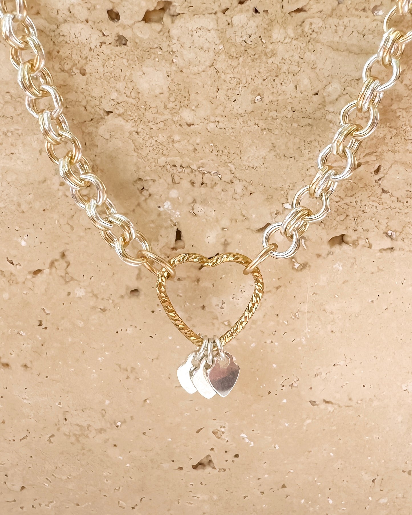 14k Gold Filled & .925 Sterling Silver Mixed Metal Double Cable Chain