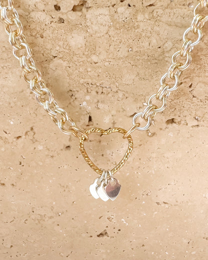 14k Gold Filled & .925 Sterling Silver Mixed Metal Double Cable Chain