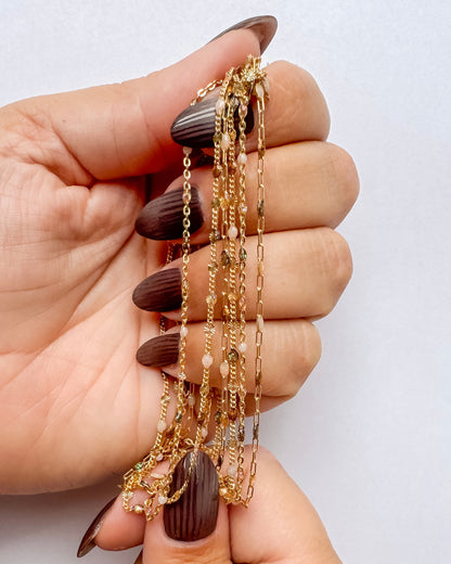 Espresso Martini Paperclip Enamel Chain | Neutrals & Browns - C113GF