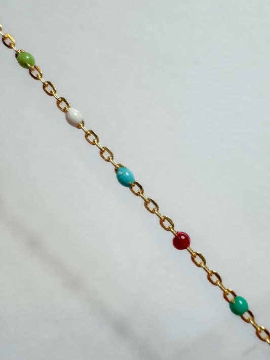 14k Gold Filled “Cozy Cabin” Enamel Permanent Jewelry Chain