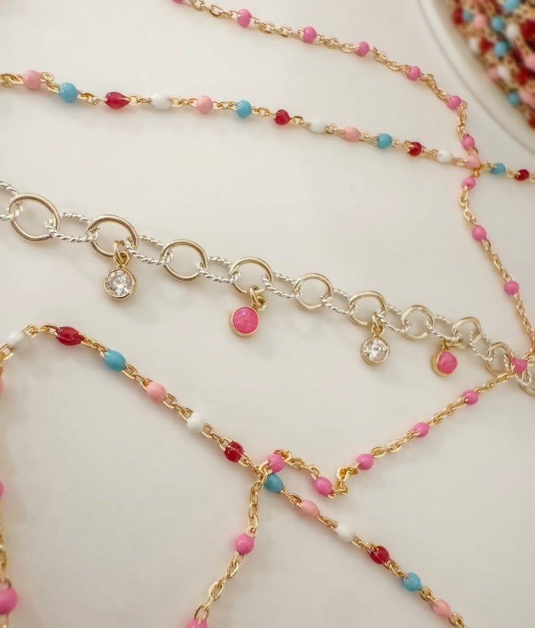 3mm Hot Pink Bello Opal (Synthetic) Round Permanent Jewelry Drop Charms (Quantity 2)